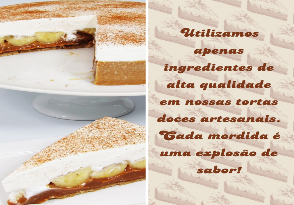 Delicie-se com nossas tortas doces artesanais e surpreenda seus convidados em qualquer ocasião. (4) (1) (3)